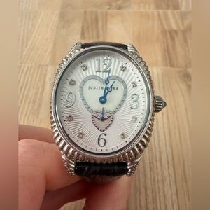 Judith Ripka Sterling Silver Diamonique
Mother Of Pearl Hearts Watch
NEW BATTERY